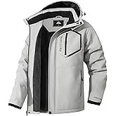 MAOYSSEN Men's Mountain Ski Jacket Winter Snow Coats Waterproof Warm Fleece Lining Jacket Parka with Hooded