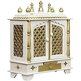 HomeCrafts Wooden Temple/Pooja Mandir for Home, 24x12x30 Inches(SRHD713-WHITE-L)