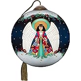 Ne’Qwa Art by Precious Moments Angel of Peace Paula Doherty Hand-Painted Blown Glass Ornament, Holiday Décor, Christmas Tree
