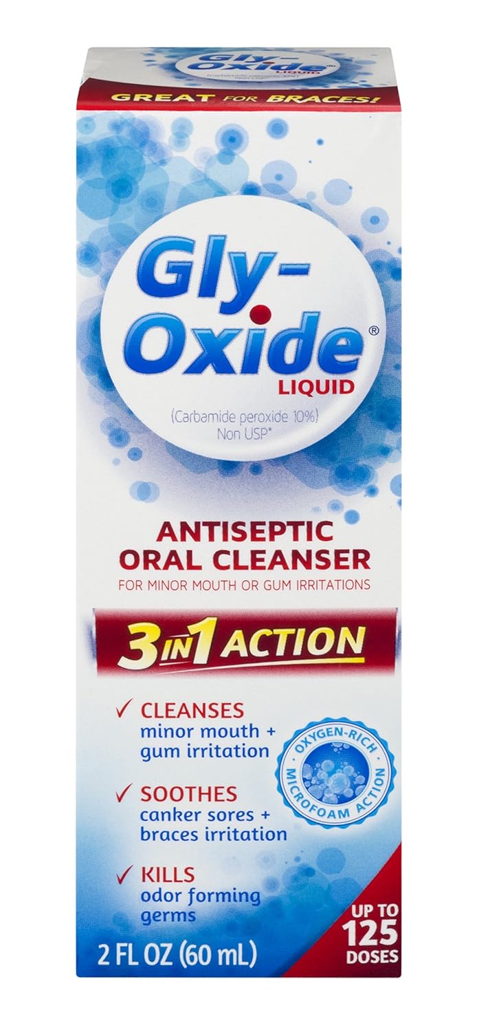 Gly-Oxide Alcohol-Free Antiseptic Mouth Sore Rinse, 2 oz, Packaging May Vary: Prime Pantry