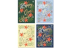 Sweetzer & Orange New Year Cards with Envelopes. 24 Set Box of Holiday Cards. Thick Note Cards and Envelopes, 300gsm Greeting Cards With Envelopes (120gsm). Happy Holidays and Thank You Cards