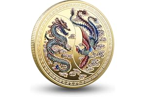 Gimilang Prosperity Brought by The Chinese Loong and The Phoenix Lucky Coin Lottery Ticket Scratcher Tool - Chinese Good Luck Charms Challenge Coin