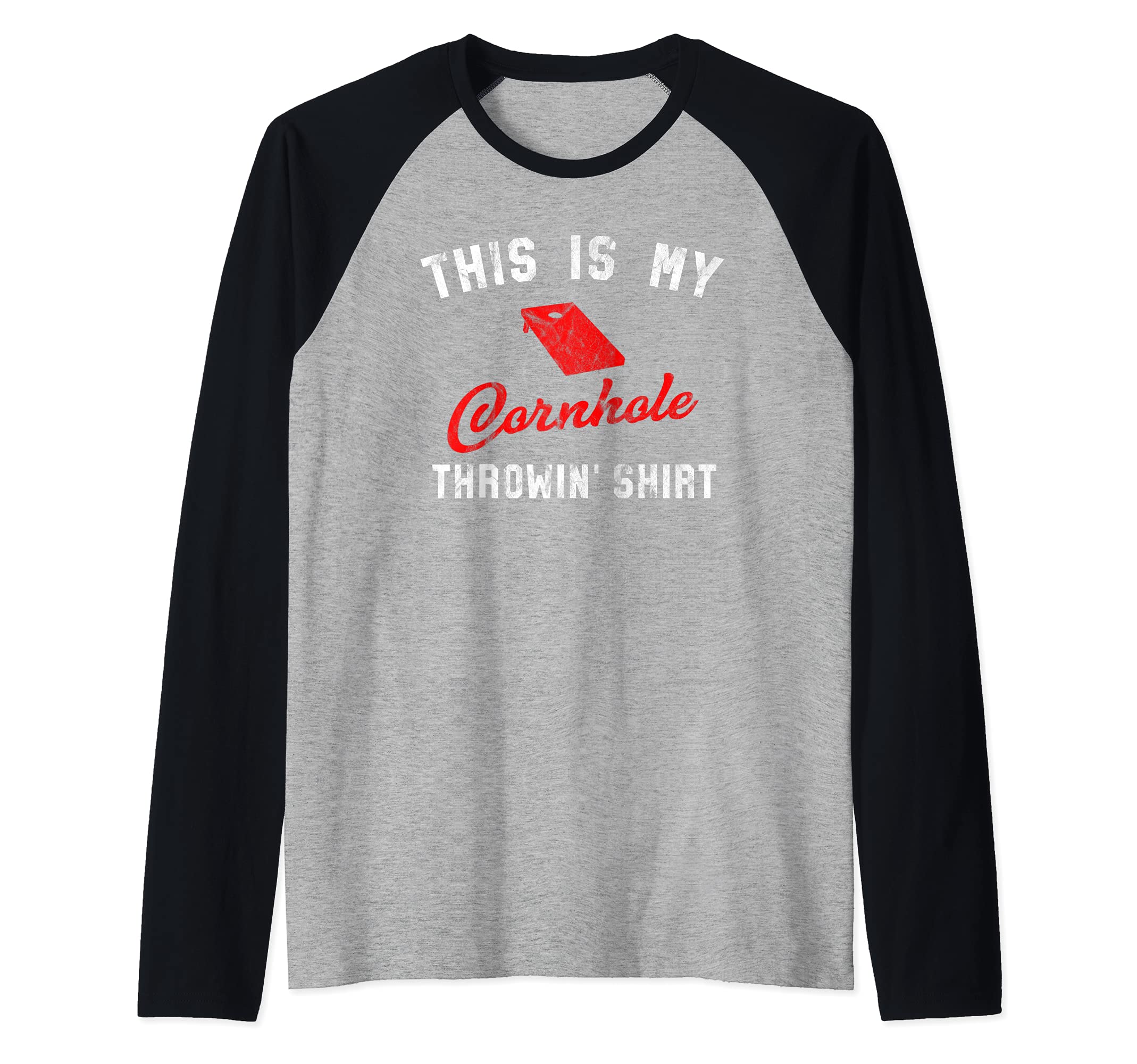 Cornhole Vintage Throwin Shirt Team Tournament Raglan Baseball Tee