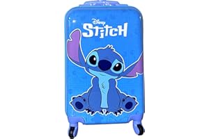 Fast Forward Kids Licensed Hard-Side 21” Spinner Luggage Lightweight Carry-On Suitcase (Stitch I)