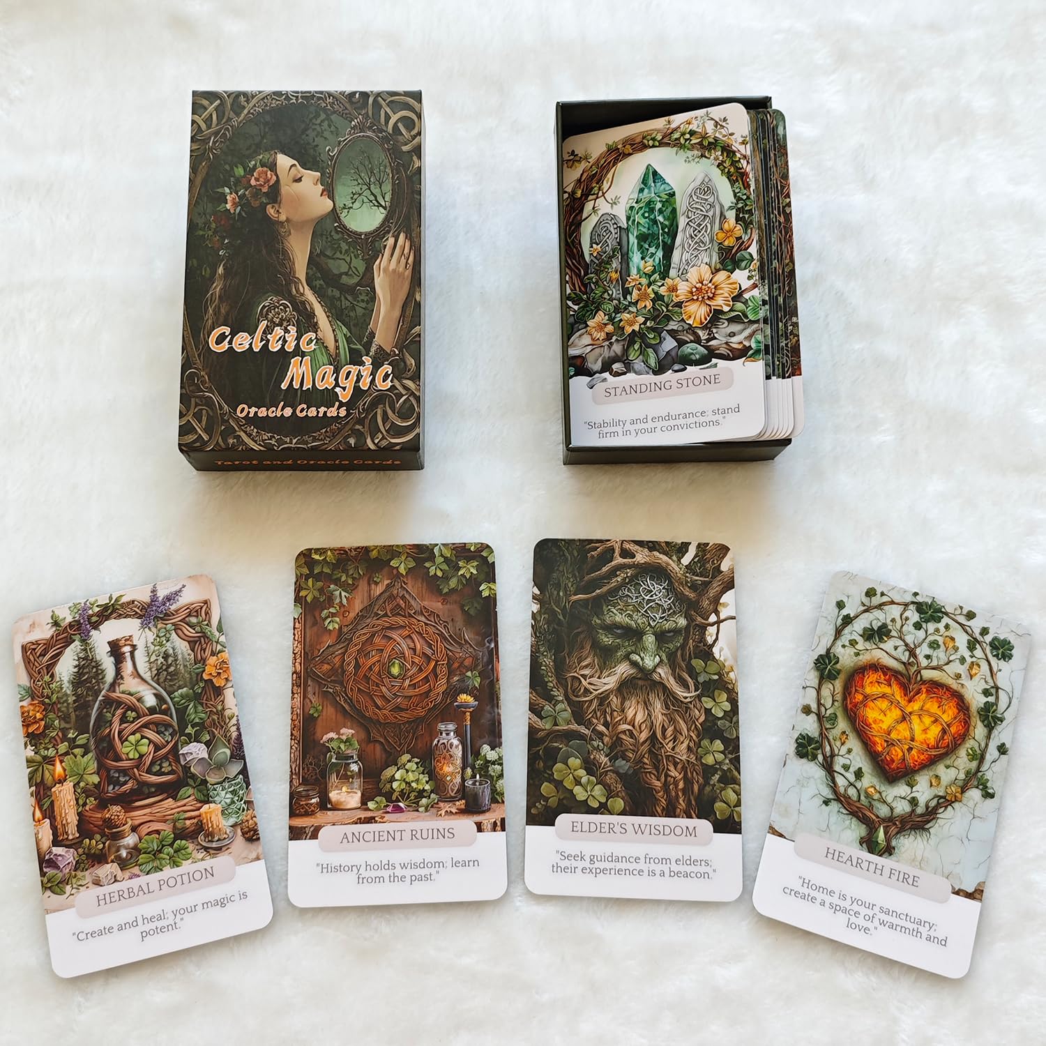 Celtic Magic Oracle Cards, Tarot Card, Oracle Cards for Beginners, Holistic Affirmations Wicca, Perfect for Creating a Magical and Personalized Deck, Create Your Magical Deck for Spiritual Practice