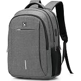 OIWAS Travel Laptop Backpack, 17 Inch Laptop Backpack for Men, Grey | College Backpack for Men Women, Bookbag with USB Charging Port, Work Backpacks with Separate Compartment for Laptop &amp; Tablet
