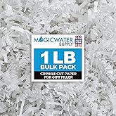 MagicWater Supply Crinkle Cut Paper Shred Filler - 1LB White - Decorative & Protective Packaging for Bridesmaid Gifts & Bridesmaid Proposal Gifts Holiday Stuffers Birthdays Wedding & Anniversaries