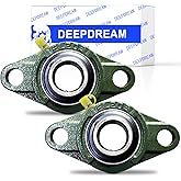 DEEPDREAM UCFL205-16 Pillow Block Bearing,Pack of 2 Flange Mounted Bearings,1 inch Bore,2 Bolt Flange Bearing, Self Alignment Pillow Block Bearing