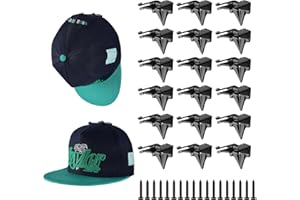 Hula Home 18 Pack Adhesive Hat Hooks for Wall, Perfect Hat Rack for Baseball Caps, Hat Organizer Display for Home Decor, Hat Hangers Holder for Wall, Door, Closet, No Drilling - Patent Pending (Black)