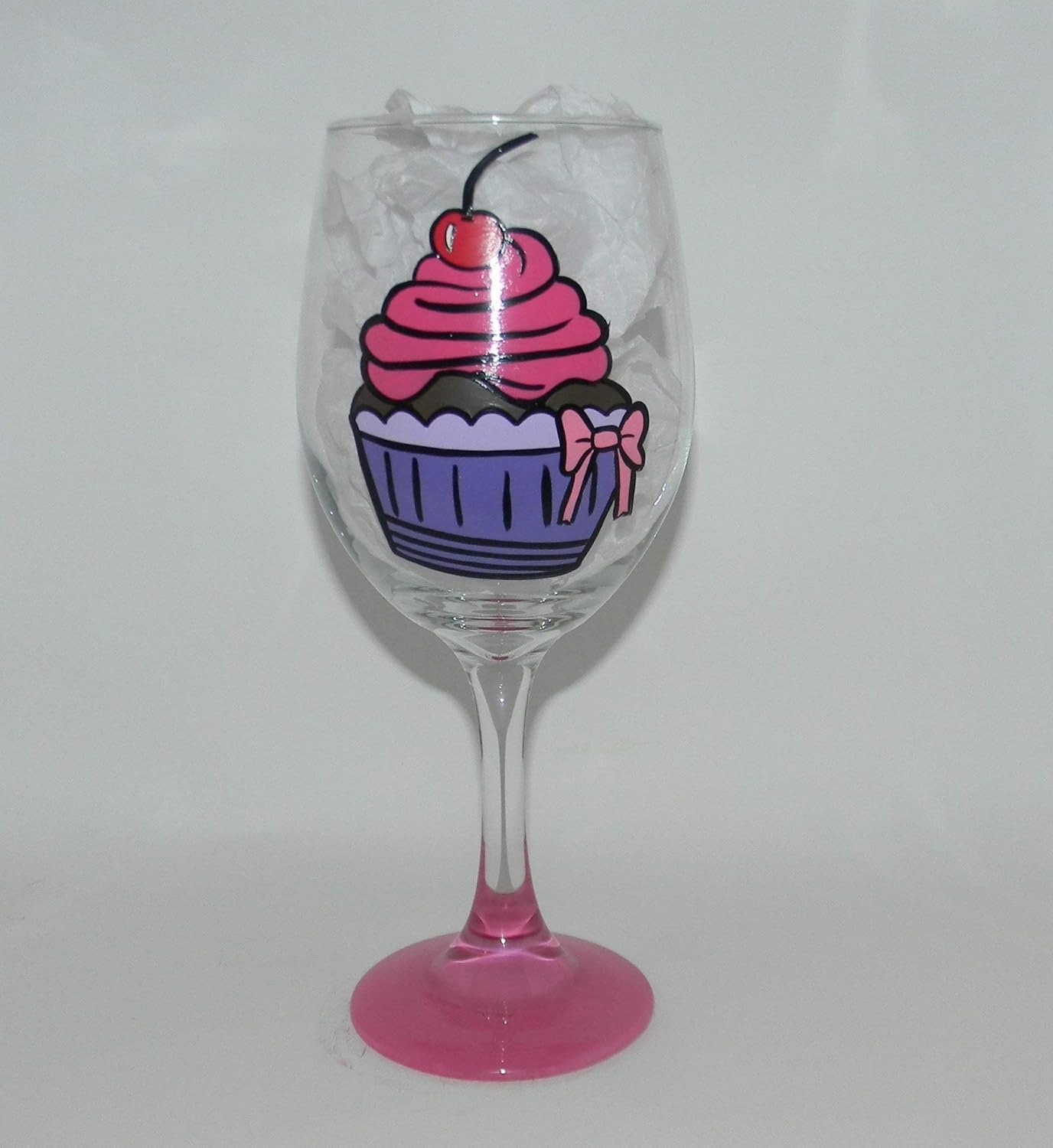 Cupcake wine glass Handmade