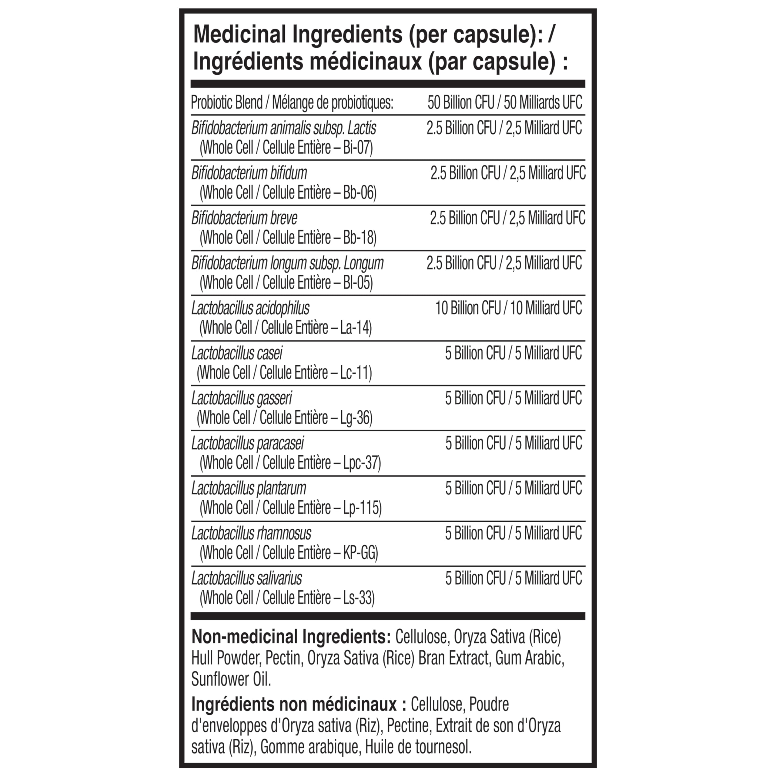 NATURELO Probiotics for Digestive Health - 50 Billion CFU, 11 Strains Daily Supplement - Boosts Immune System, Delayed Release, 60 Vegetarian Capsules