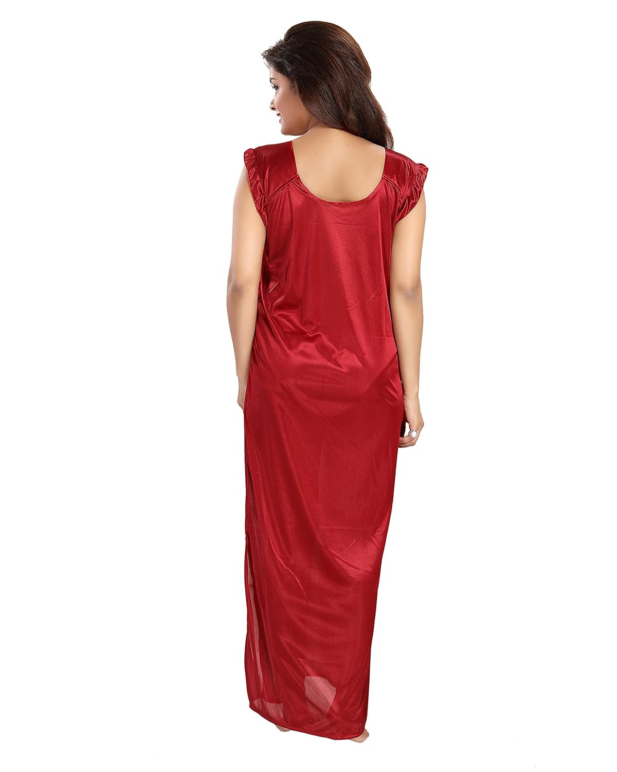 noty women's satin nighty - 4 pc set- nighty/robe/top/capri