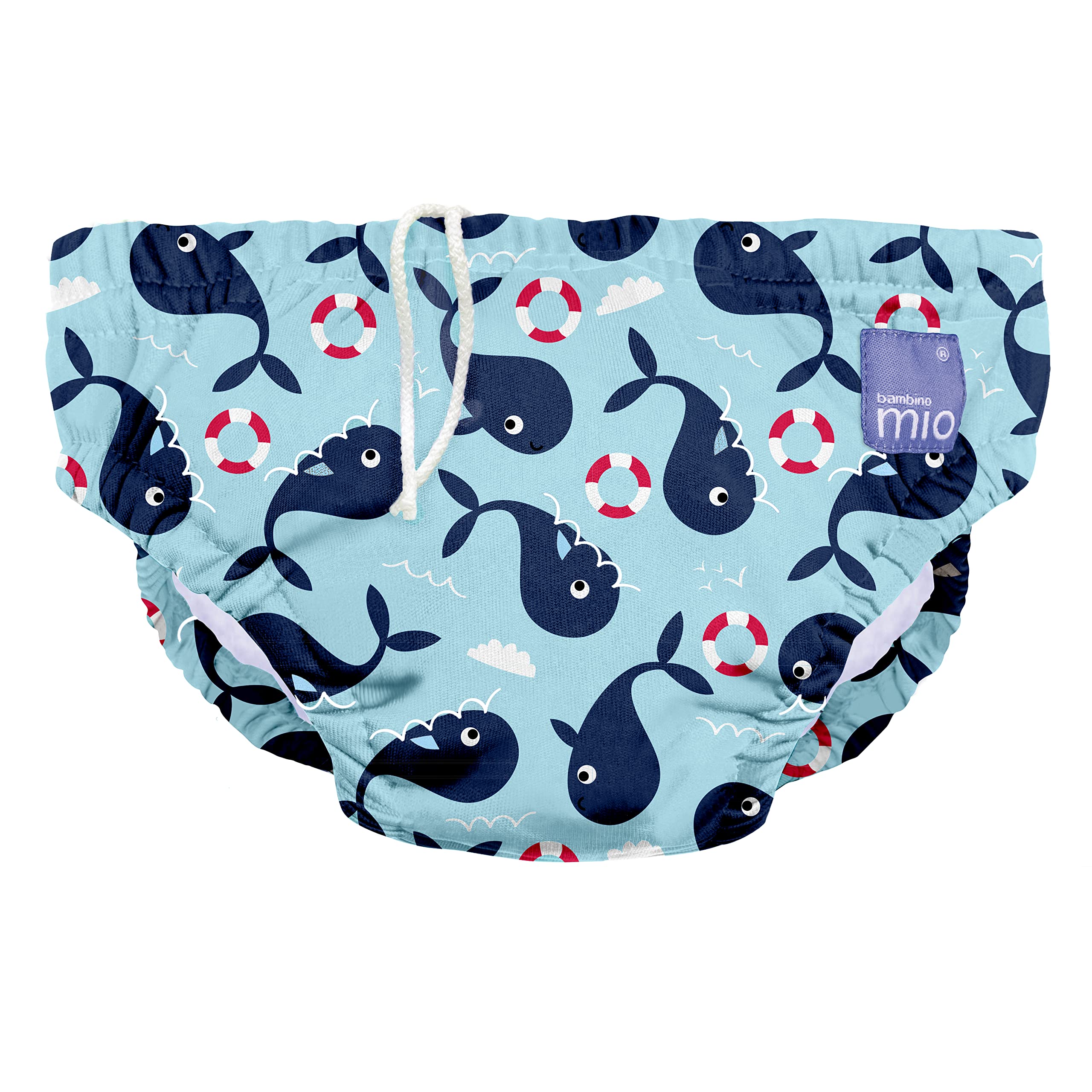 Bambino Mio Baby and Toddler Reusable Swim Nappy Pant, 1-2 Years, Whale Wharf, Boys and Girls