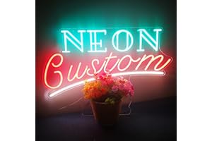 Custom Light Neon Signs 8-50" LED Sign Lighted Letters Name Sign for Room Garage Store Business (17", 1 Line)