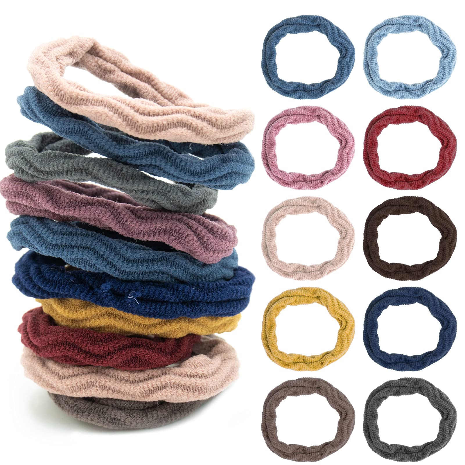 Seamless Hair Ties,20 Pieces Thick Elastic Hair Bands Ponytail Band Holders for Women Girls,Multicolor