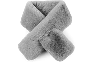 Yvnehcn Women Fur Collar Scarf Winter Faux Fur Scarves for Women Cold Weather Lady Neck Warmer