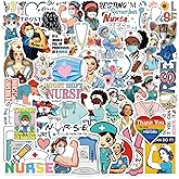 Nurse Stickers 100Pcs, Vinyl Waterproof Funny Nurse Decals for Decals Laptop Notebook Water Bottles Nurses Week Appreciation Gifts Bulk Nursing School White Angels Accessories