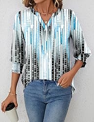 LOMON Women's 2025 Fashion Tops 3/4 Length Sleeve