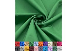 EOVEA - Cotton Polyester Fabric by The Yard – 60" Wide Broadcloth Fabric, Soft, Lightweight & Breathable Material for Lining, Curtains, Bedding, Skirts, Sewing Projects (Kelly Green, 1 Yard)