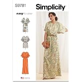 Simplicity Misses' Split Neck Dresses Sewing Pattern Packet, Design Code S9781, Sizes 18-20-22-24-26, Multicolor