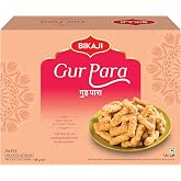 Bikaji Gur Para 14.11 oz (400g), Crispy Jaggery Wheat Bites | Deep-fried wheat pieces coated in jaggery; ready-to-eat desi meetha for tea time, festivals, and everyday snacking
