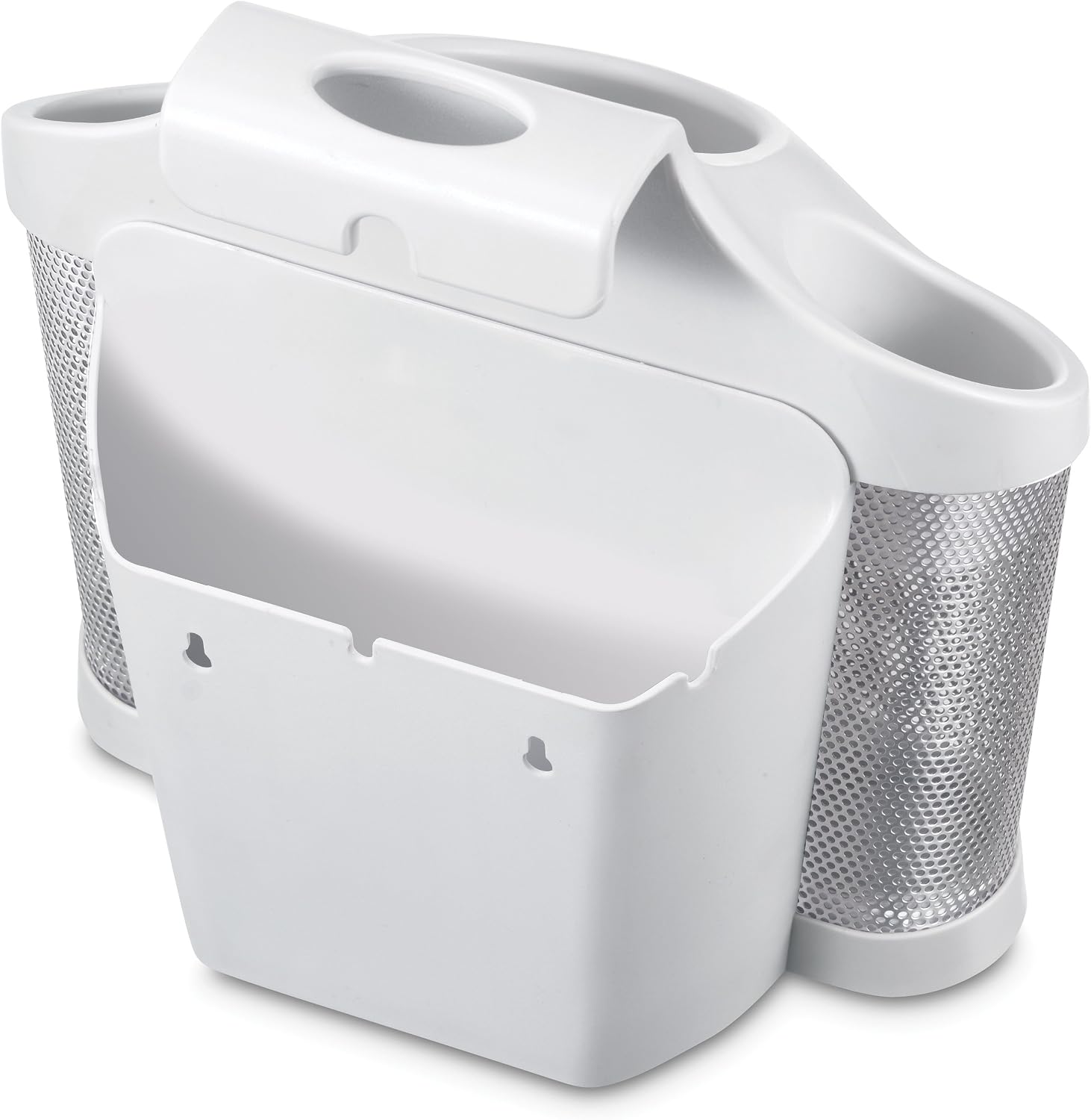 Polder Style Station, Stainless Steel, White, 25cm x 14.5 cm x 24 cm, White & Silver - Image 3