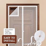 Yotache White Screen Door 80x200 cm with Magnets Reinforced Polyester view 7
