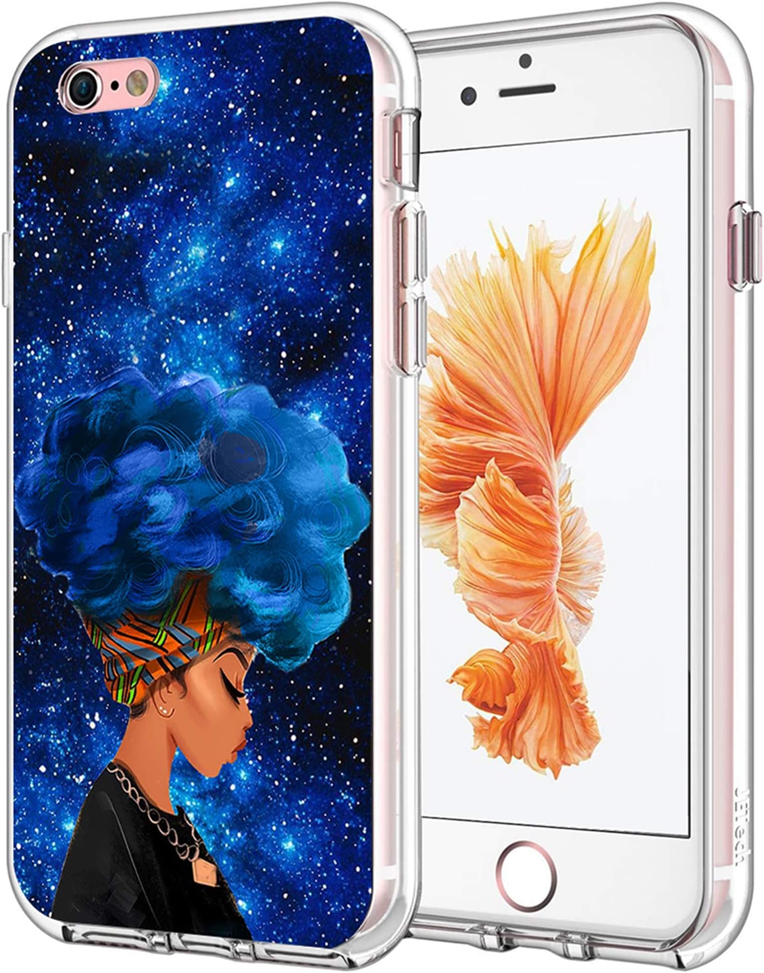 cocomong African American for iPhone 6 iPhone 6S Case 4.7 Inch Black Afro Girl Pattern Protective Thin Phone Case Cover for iPhone 6 / 6S Soft TPU Anti-Drop Scratch Shockproof Bumper for Girls Women