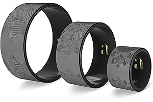 AJNA Yoga Wheel Set for Back Pain and Stretching - 3-Pack Yoga Prop Wheel - Strong and Comfortable for Backbends Pain Relief Massage Relaxation Balance - Deep Tissue Stretching (13, 10, 6 inch)