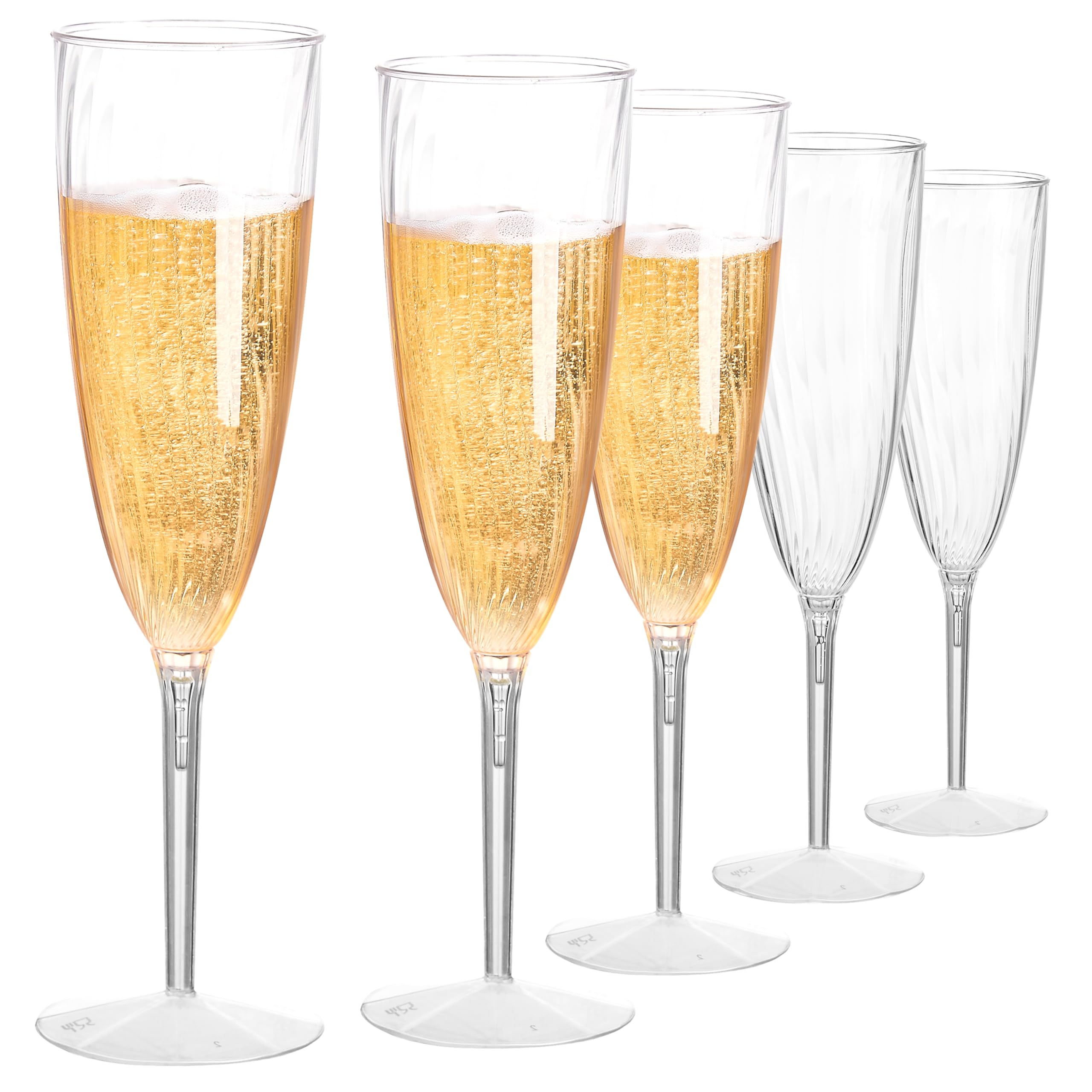 Photo 1 of **MISSING 4 ****18 PCS Plastic Champagne Flutes,6 Oz Clear Disposable Champagne Glasses,Wine Glass Cocktail Cup for Wedding Party Birthday Celebrations Christmas Thanksgiving Engagement Mimosa Toasting Picnic (Clear)