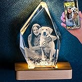 zeiniyio Personalized Dog Memorial Gifts,3D Crystal Photo,Pet Memorial Gift,3D Engraved Crystal Keepsake Gift, Dog Photo Frame,Valentine's Day Personalized Gift,Dog Pictures