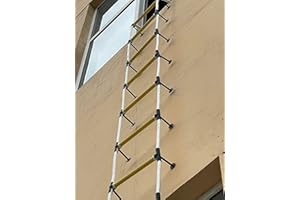 EVEREST'S TOYS Fire Rescue Ladder for 2 Story 16ft Flame Resistant - Safety Rope Ladder - Fast to Deploy & Easy to Use & Store - Compact - Weight Capacity up to 2000 lb - Emergency Ladder with Stand-Off Stabilizers