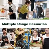 umbom 2 Pack Plus Size Apron Black Polyester 2 Pockets Adjustable Large view 6