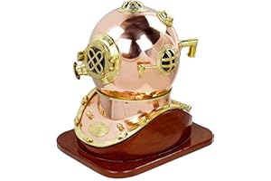 18" Scuba Diving Nautical Helmet | Maritime Ship's Decorative Helmet | Nagina International (18 Inches, Polished Copper-On Base)