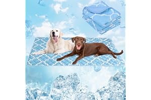 EXPAWLORER Upgraded Dog Cooling Mat - Extra Lare Ice Silk Summer Pet Self Cooling Mats, Washable Portable Keep Cool Pad for Dogs Cats Pets,Reusable Non-Slip Blanket for Grate Sofa Bed Outdoor