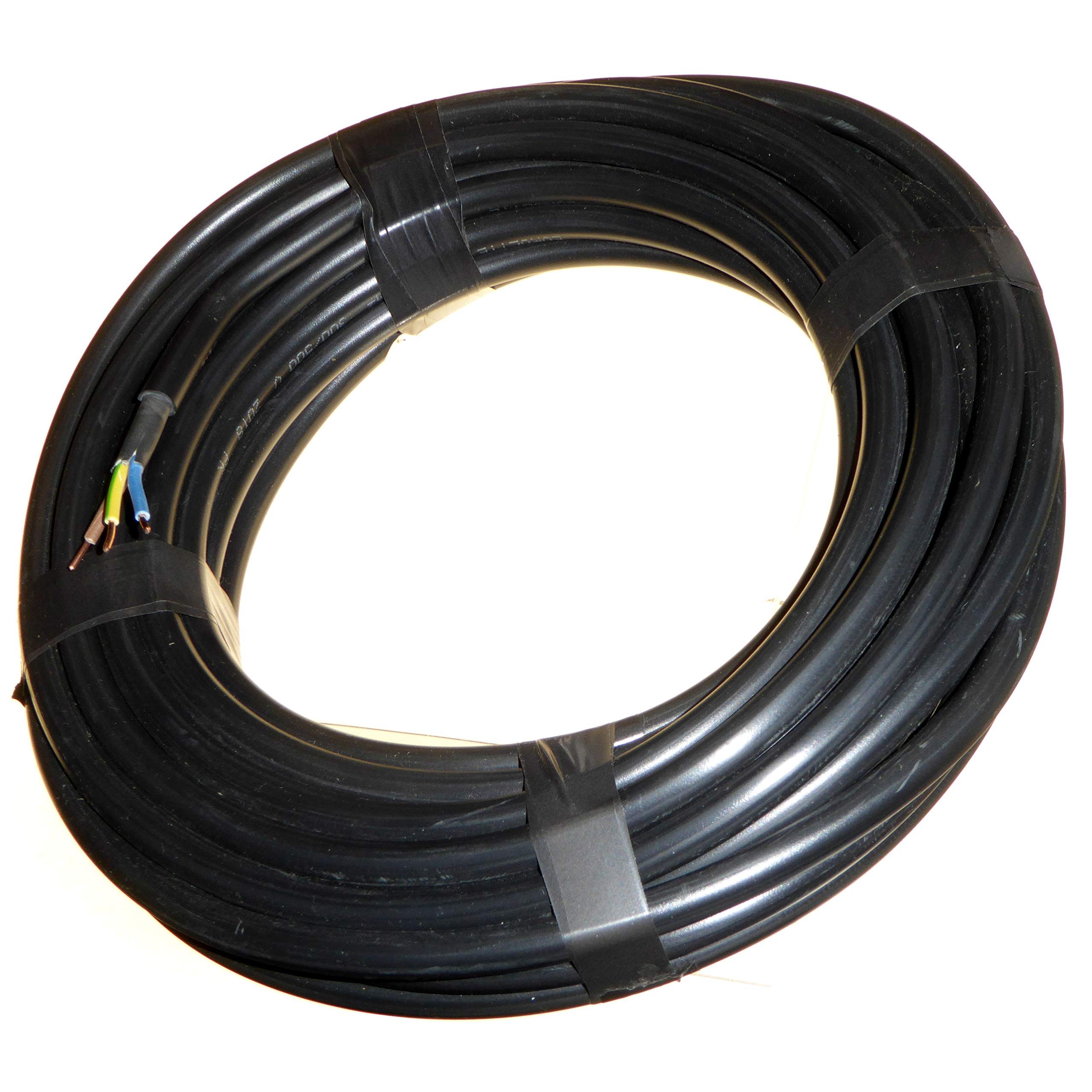 5 Metres 1.5mm 3 Core CYKY-J Tuff Cable 450/750V Black Tough Heavy Duty - Ideal Outdoor Garden Electrical Sockets Switches - Solid Core - Same as Hi-Tuff