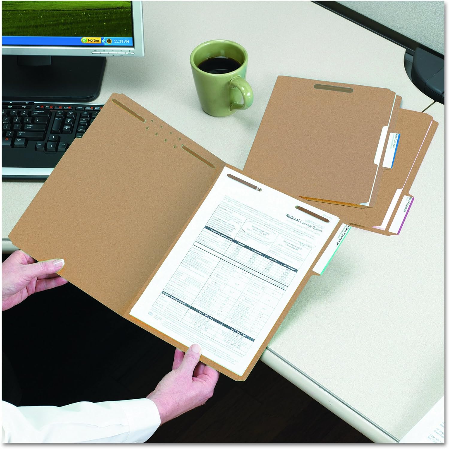 Smead Fastener File Folder, 2 Fasteners, Reinforced 1/3-Cut Tab, Letter Size, Kraft, 50 per Box (14837): Industrial & Scientific
