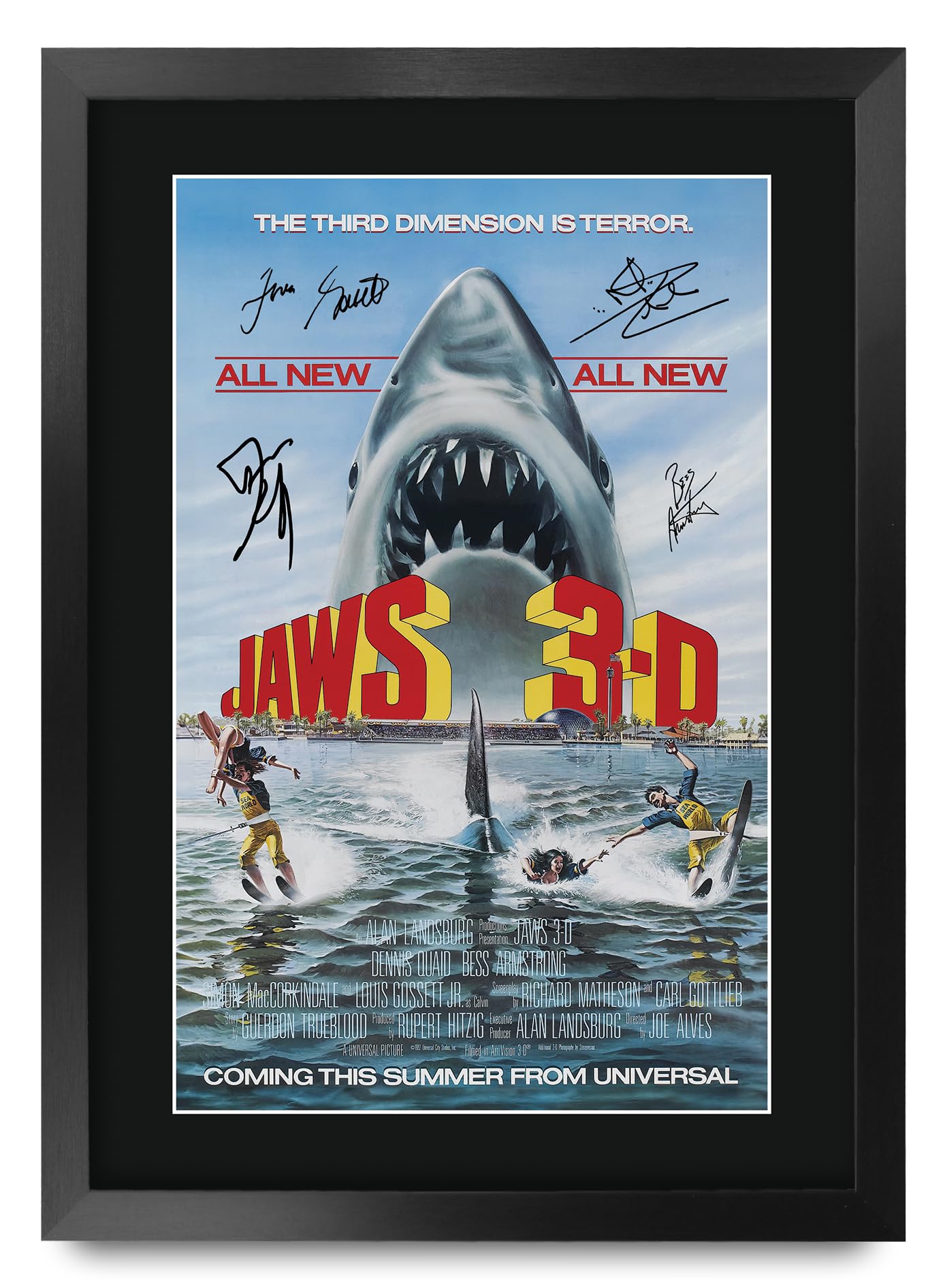 HWC Trading FR A3 Jaws 3 Gifts Printed Poster Signed Autograph Picture for Movie Memorabilia Fans - A3 Framed — image 1
