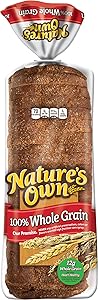 Nature's Own 100% Whole Grain, Whole Grain Sandwich Bread, 20 oz Loaf