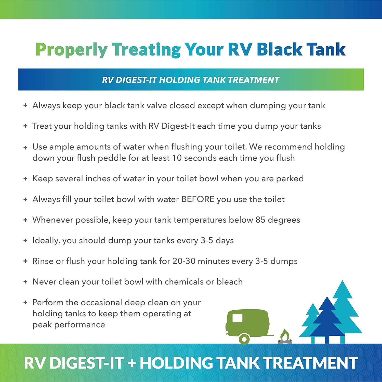 Unique RV Digest-It Holding Tank Treatment - Liquid Toilet Treatment (16 Treatments, 32 oz.) - 413-az: Automotive