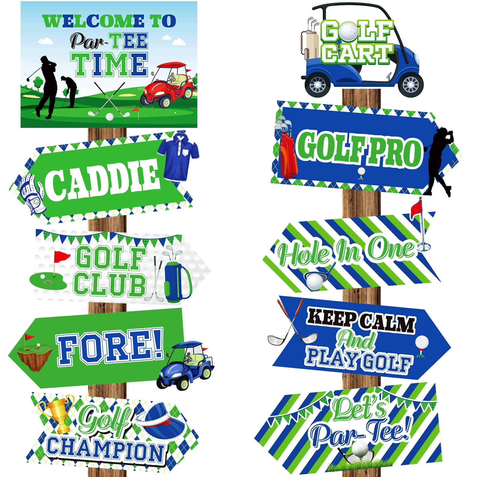 Photo 1 of 20 Pieces Golf Party Sign Golf Party Photo Booth Props Funny Decorations Themed Favors Centerpiece for Themed Birthday Decor