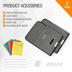 Forlogic File Organizer Box with Lid, Collapsible