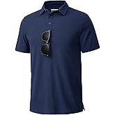 Cotrasen Mens Polo Shirts Short Sleeve Cotton Pique Golf Shirt 3 Button Classic Fit Basic Casual T-Shirts