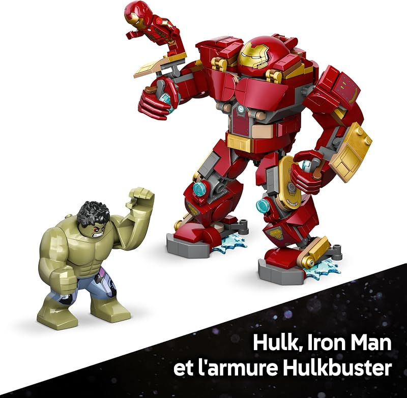 ǀ Marvel Le Combat Légendaire Entre Hulkbuster et Hulk - Jouet de Super-Héros avec 2 Figurines d'action & Minifigurine d'Iron Man - Cadeau Avengers pour Garçon ou Fans dès 9 Ans 76343 — photo 6 sur 8
