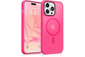 GONEZ Magnetic for iPhone 14 Pro Max Case,Compatible with MagSafe,[Military-Grade Drop Protection][Anti-Fingerprint] Slim Translucent Matte Back Shockproof Phone Protective Case(Hot Pink)