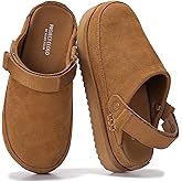 Project Cloud 100% Genuine Leather Clogs for Women - Memory Foam Womens Clogs & Mules with Adjustable Straps - Lightweight Platform Shoes Non-Slip Slides (Goldstar)