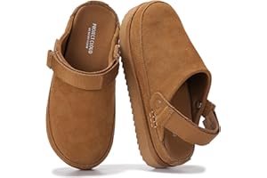 Project Cloud 100% Genuine Leather Clogs for Women - Memory Foam Womens Clogs & Mules with Adjustable Straps - Lightweight Platform Shoes Non-Slip Slides (Goldstar)