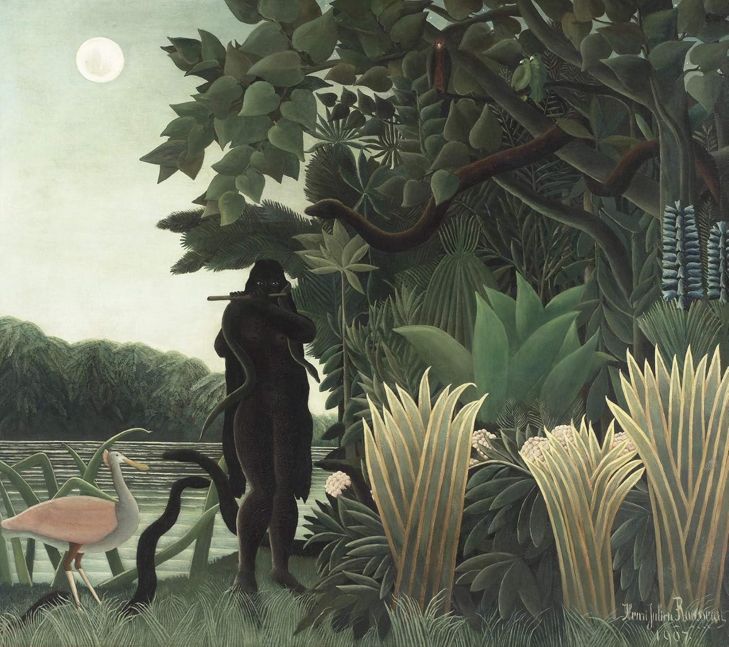 Amazon Com Henri Rousseau La Charmeuse De Serpents Musee D Orsay 30 X 27 Fine Art Giclee Canvas Print Unframed Reproduction Posters Prints