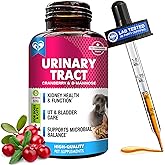 Cat &amp; Dog Urinary Tract Infection Treatment &amp; Natural UTI Medicine Cranberry &amp; D-Mannose -Kidney+Bladder Support - Best Incontinence, Bladder Stones - Pet Renal Health &amp; Care Drops