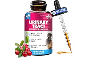 BELOVED PETS Cat & Dog Urinary Tract Infection Treatment & Natural UTI Medicine Cranberry & D-Mannose -Kidney+Bladder Support - Best Incontinence, Bladder Stones - Pet Renal Health & Care Drops